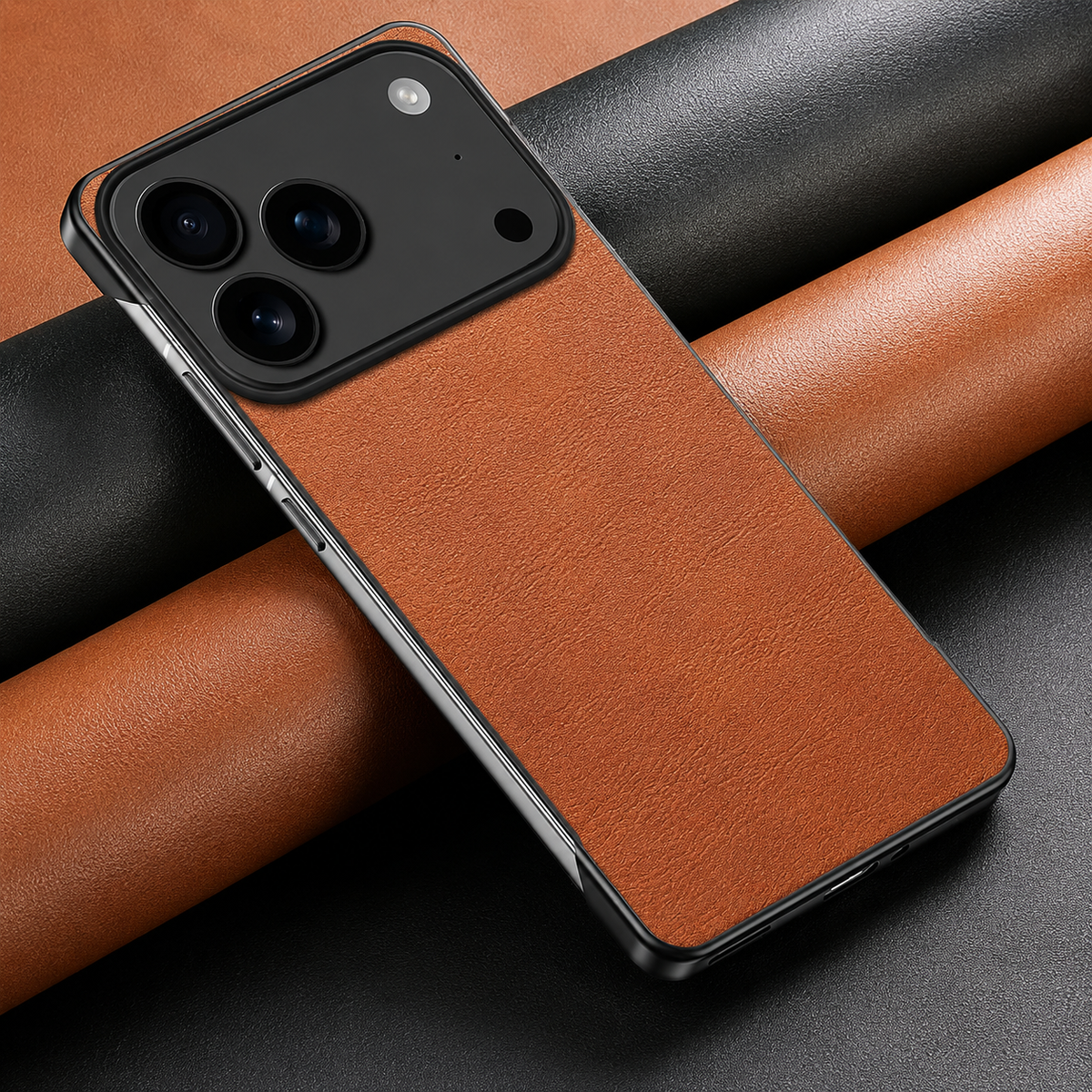 Premium iPhone Case Ultra Thin Leather PC Cover MagSafe Compatible Shockproof Anti Scratch Anti Fingerprint Matte Non Slip Borderless Slim Protective Design