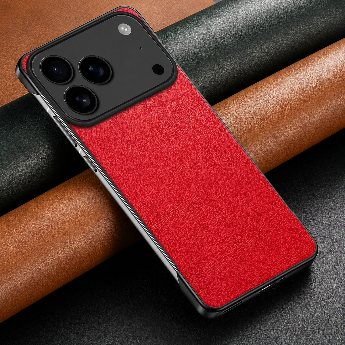 Premium iPhone Case Ultra Thin Leather PC Cover MagSafe Compatible Shockproof Anti Scratch Anti Fingerprint Matte Non Slip Borderless Slim Protective Design