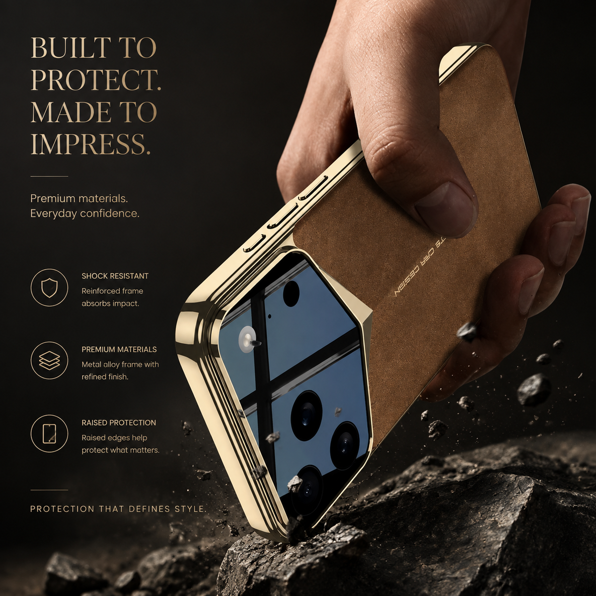 Premium iPhone Case Ultra Thin Leather Shockproof Raised Camera Lens Protection Anti Fingerprint Anti Scratch Slim Full Coverage Wireless Charging Cover