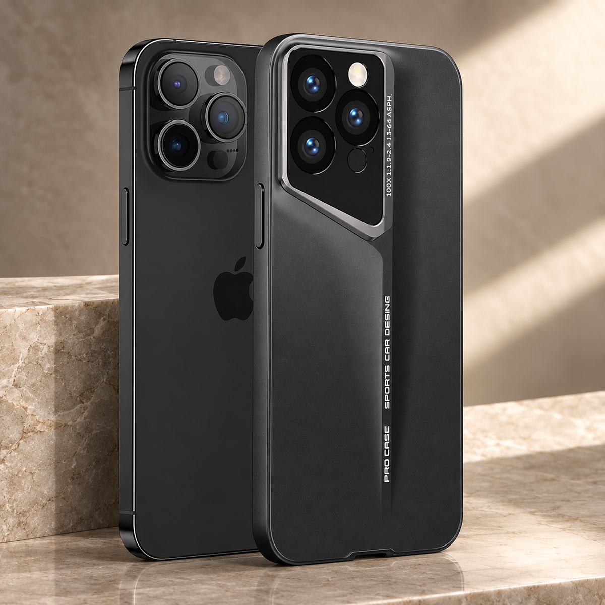 Premium iPhone Case Ultra Thin Titanium Style Camera Lens Protection Shockproof Cover Lightweight Non Slip Dustproof Slim Half Wrapped Protective Case