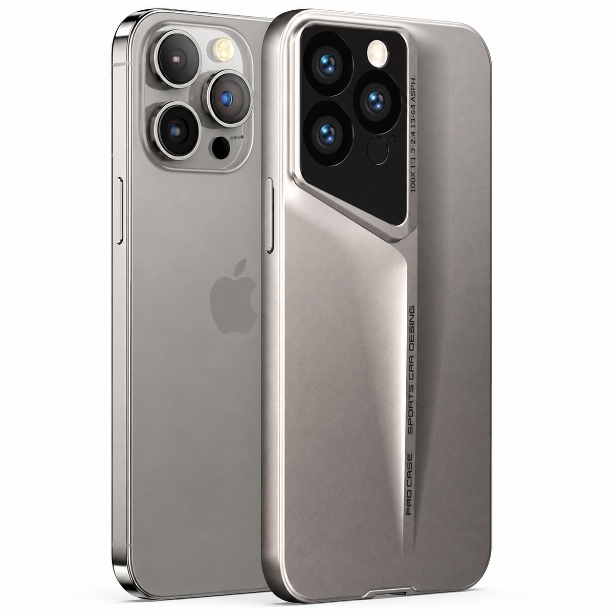 Premium iPhone Case Ultra Thin Titanium Style Camera Lens Protection Shockproof Cover Lightweight Non Slip Dustproof Slim Half Wrapped Protective Case