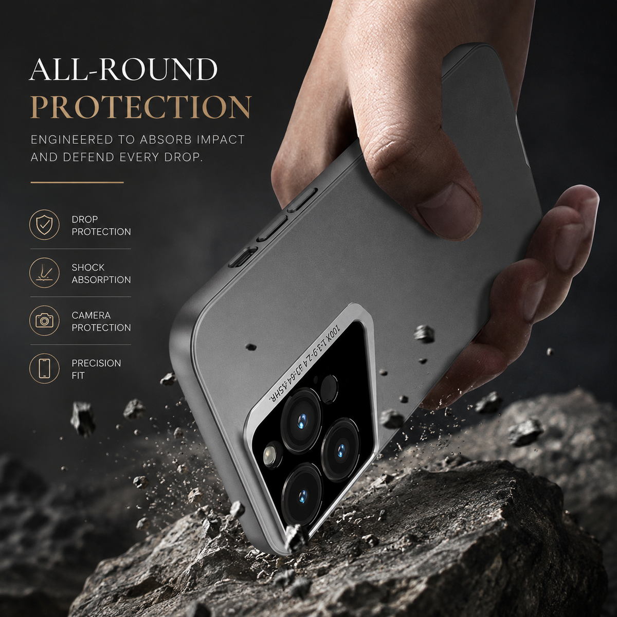 Premium iPhone Case Ultra Thin Titanium Style Camera Lens Protection Shockproof Cover Lightweight Non Slip Dustproof Slim Half Wrapped Protective Case