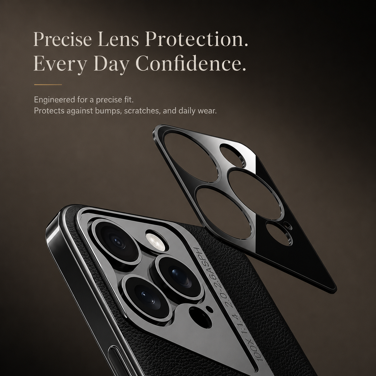 Premium iPhone Case Vegan Leather Hard Back Camera Lens Protection Anti Scratch Anti Fingerprint Slim Minimalist Protective Cover Elegant Design