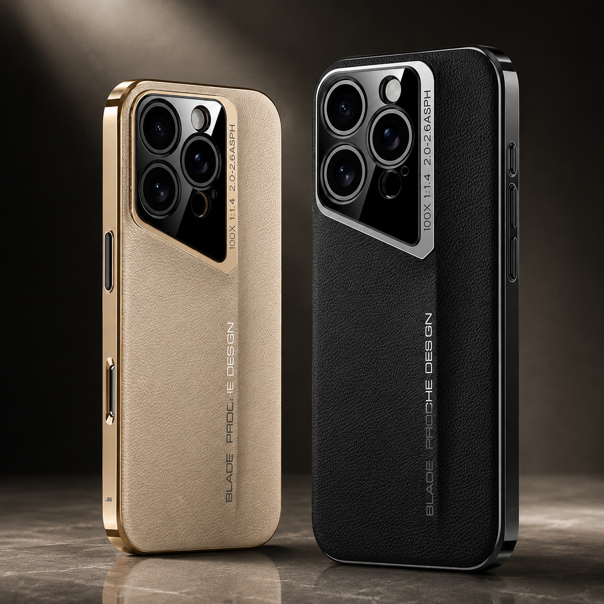 Premium iPhone Case Vegan Leather Hard Back Camera Lens Protection Anti Scratch Anti Fingerprint Slim Minimalist Protective Cover Elegant Design