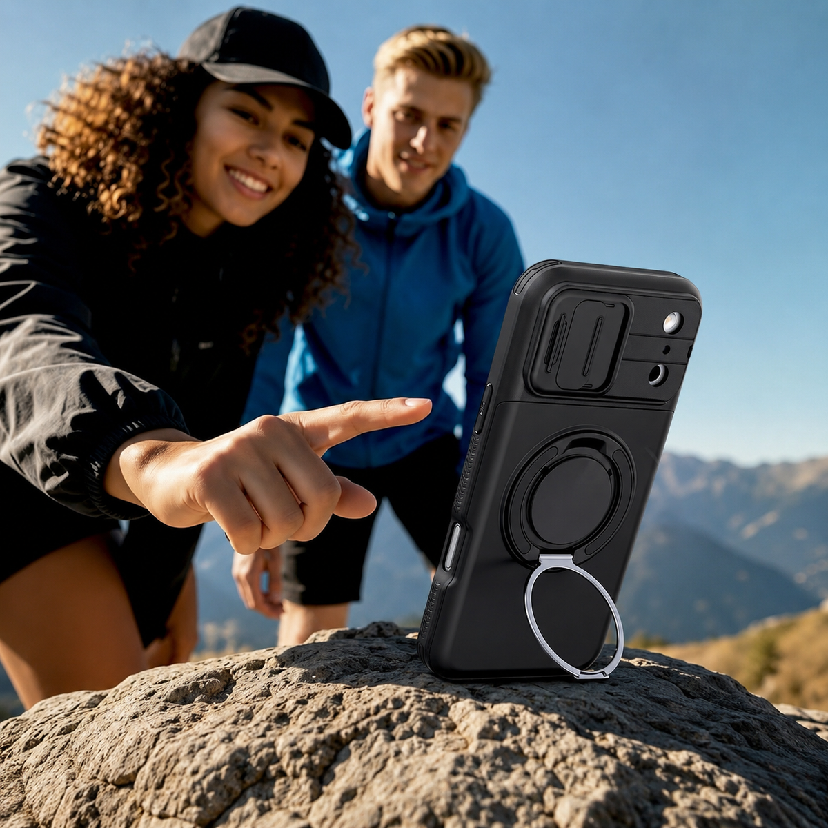 Premium iPhone Case Wallet Card Holder Shockproof Armor PC TPU Protective Cover Kickstand Stand Holder Slim Non Slip Reinforced Card Storage Case