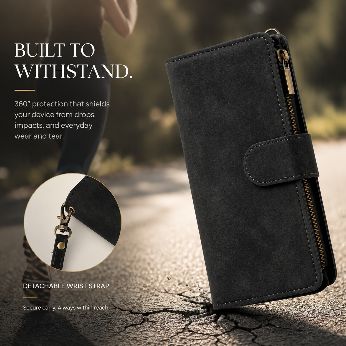 Premium iPhone Case Wallet MagSafe Compatible Leather Card Holder with Magnetic Closure, Shockproof Cover, Camera Lens Protection and Slim Design