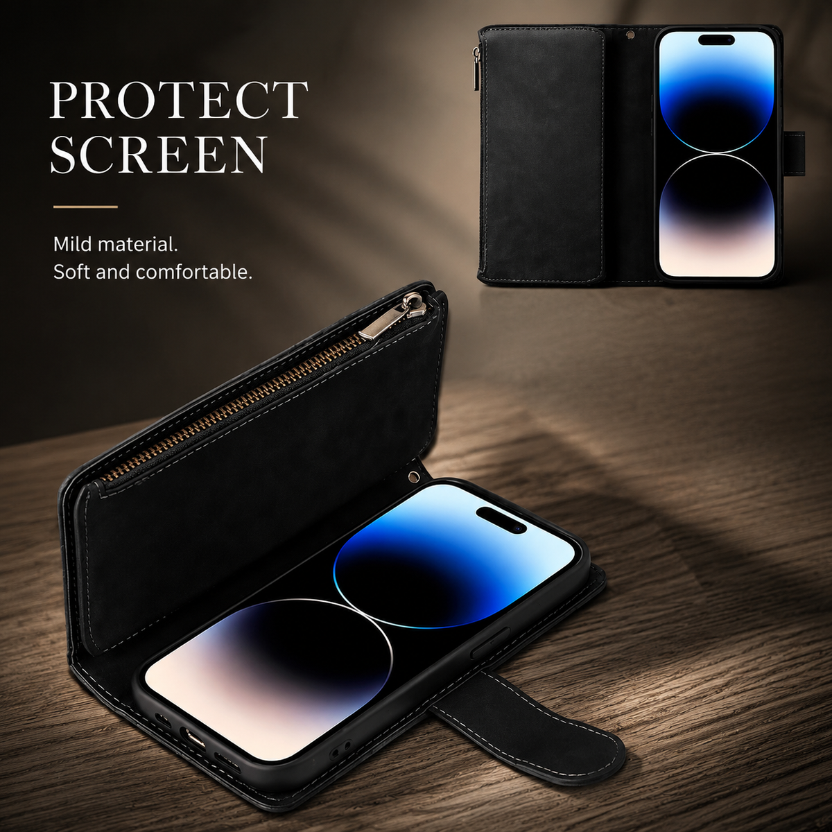 Premium iPhone Case Wallet MagSafe Compatible Leather Card Holder with Magnetic Closure, Shockproof Cover, Camera Lens Protection and Slim Design