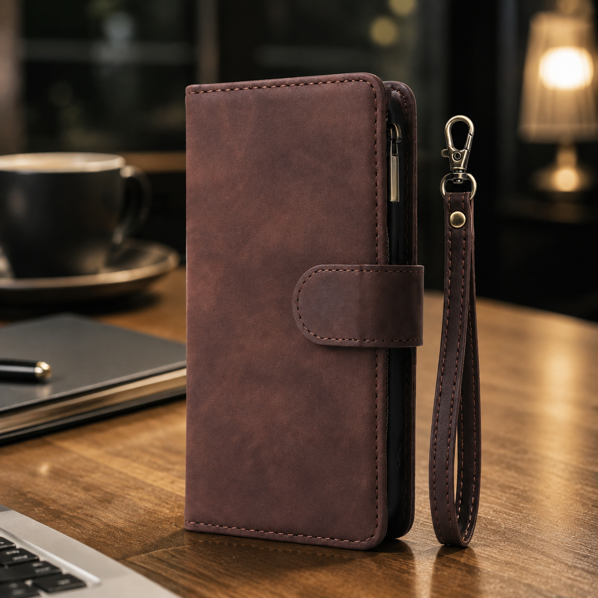 Premium iPhone Case Wallet MagSafe Compatible Leather Card Holder with Magnetic Closure, Shockproof Cover, Camera Lens Protection and Slim Design