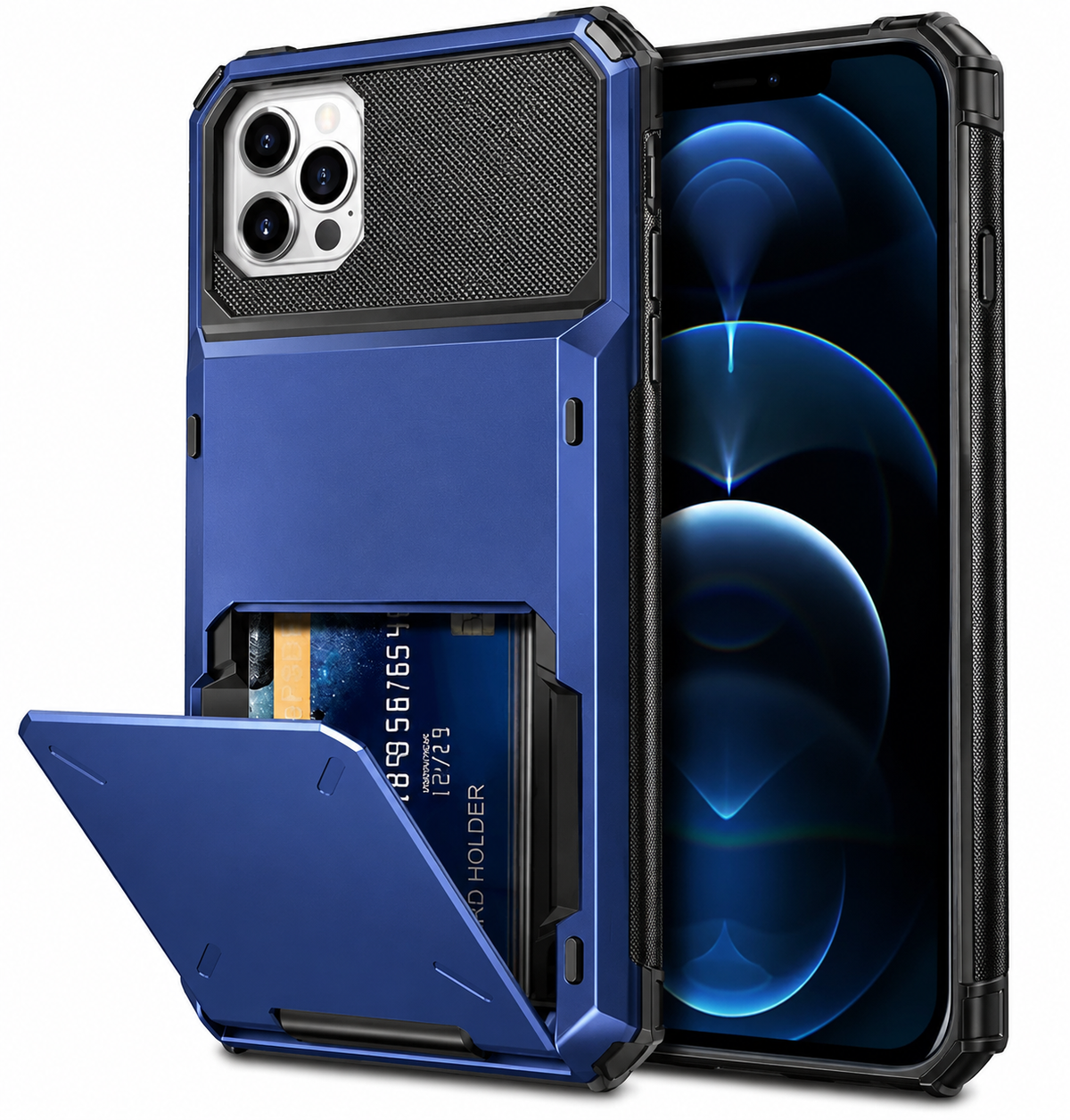 Premium iPhone Case Wallet MagSafe Compatible Magnetic 4 Card Holder Shockproof Protective Cover Camera Lens Protection Slim Design with Hidden Wallet