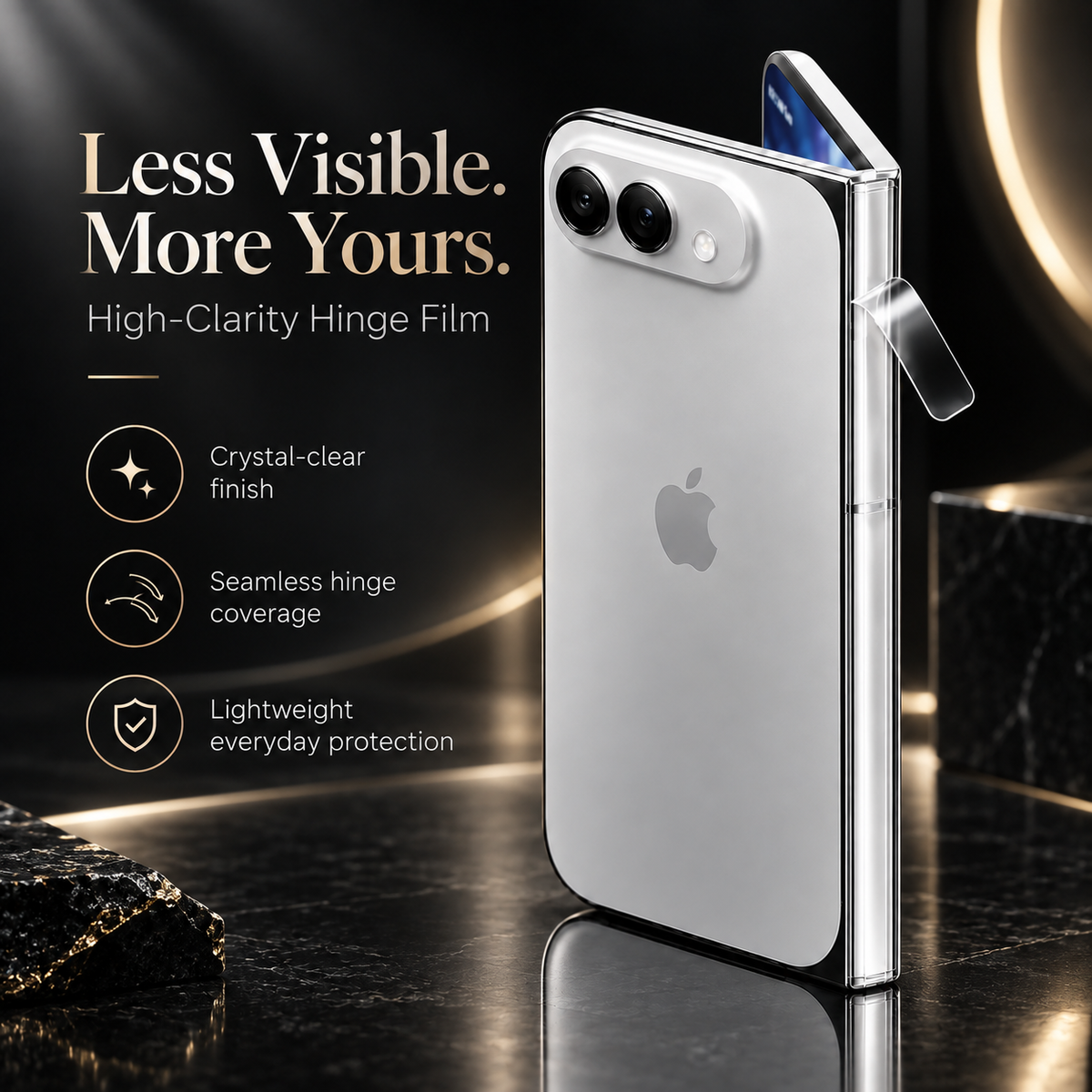Premium iPhone Hinge Protector 2PCS Clear Protective Film Ultra Thin Flexible Anti Scratch Foldable Hinge Guard Durable Transparent Protection Film Set