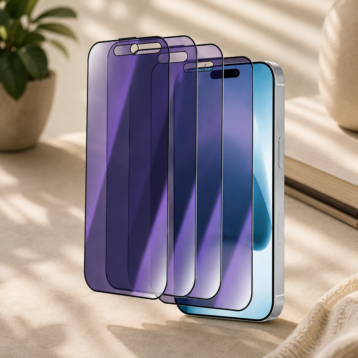 Premium iPhone Privacy Screen Protector Tempered Glass Anti Spy Blue Light Full Coverage Scratch Resistant Anti Fingerprint Ultra Thin Case Friendly