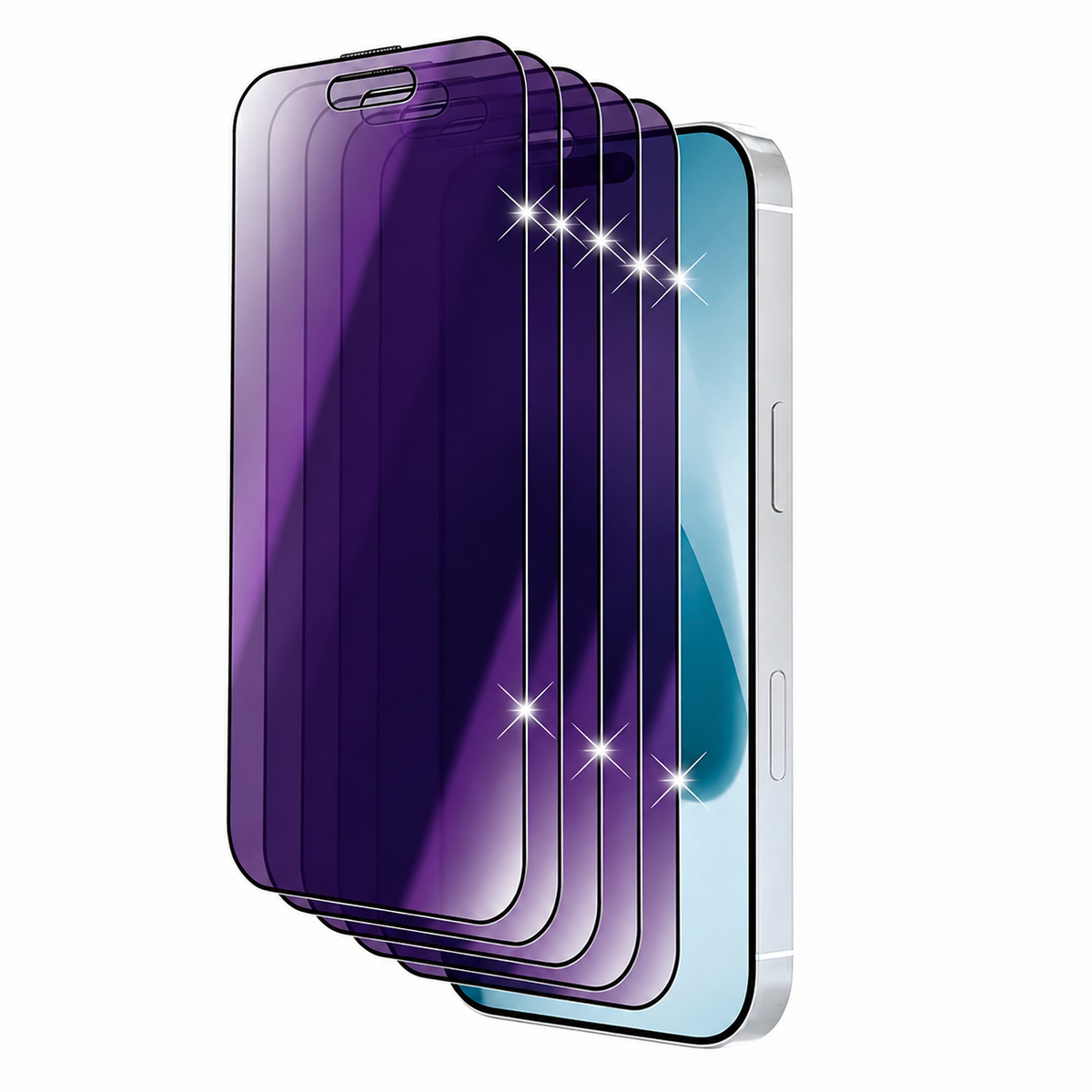 Premium iPhone Privacy Screen Protector Tempered Glass Anti Spy Blue Light Full Coverage Scratch Resistant Anti Fingerprint Ultra Thin Case Friendly