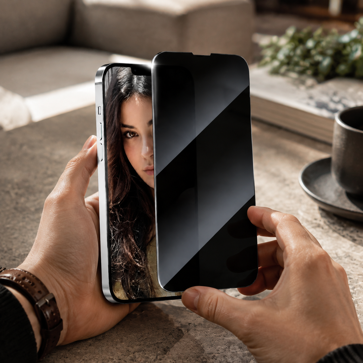 Premium iPhone Privacy Screen Protector Tempered Glass Anti Spy Full Coverage HD Clear Anti Fingerprint Scratch Resistant Ultra Thin Case Friendly
