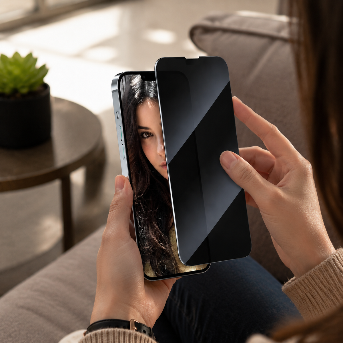 Premium iPhone Privacy Screen Protector Tempered Glass Anti Spy Full Coverage HD Clear Anti Fingerprint Scratch Resistant Ultra Thin Case Friendly