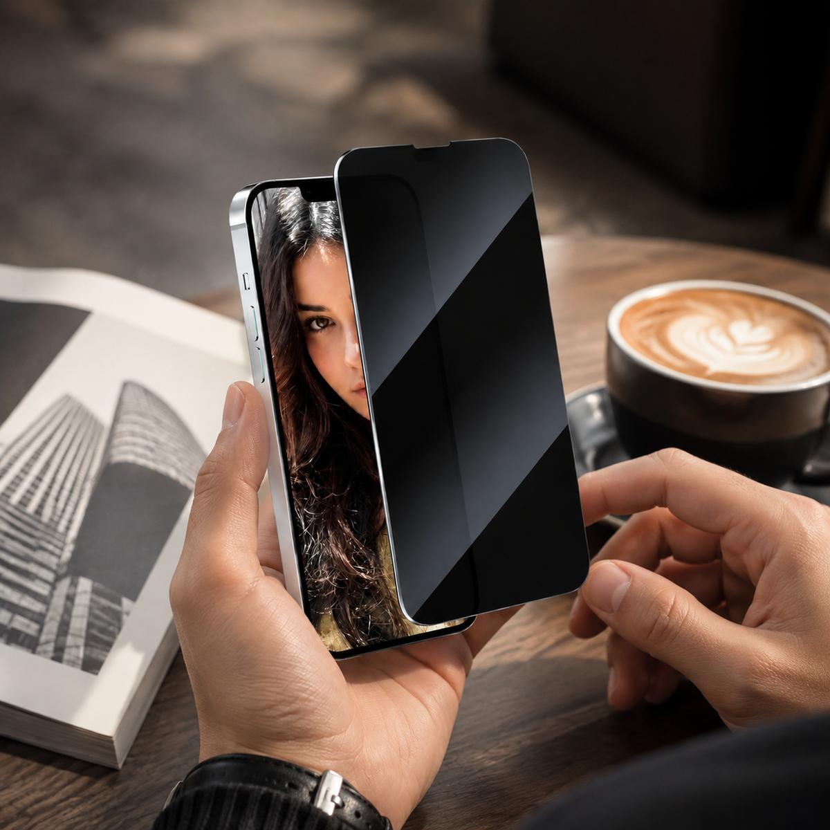 Premium iPhone Privacy Screen Protector Tempered Glass Anti Spy Full Coverage HD Clear Anti Fingerprint Scratch Resistant Ultra Thin Case Friendly