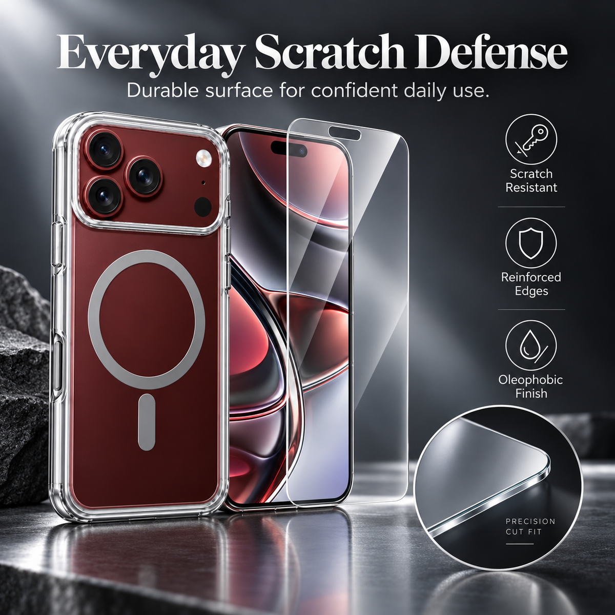 Premium iPhone Screen Protector 3PCS Outer Tempered Glass 9H HD Clear Anti Scratch Ultra Thin Durable Full Coverage Protective Glass Film Screen Guard Set