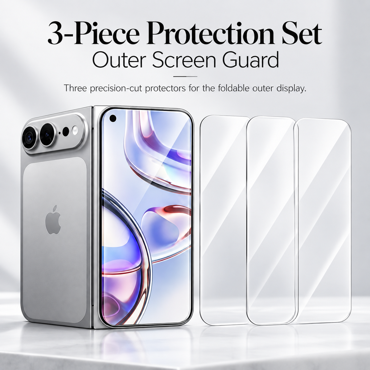 Premium iPhone Screen Protector 3PCS Outer Tempered Glass 9H HD Clear Anti Scratch Ultra Thin Durable Full Coverage Protective Glass Film Screen Guard Set
