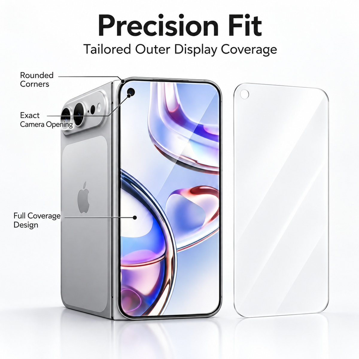 Premium iPhone Screen Protector 3PCS Outer Tempered Glass 9H HD Clear Anti Scratch Ultra Thin Durable Full Coverage Protective Glass Film Screen Guard Set