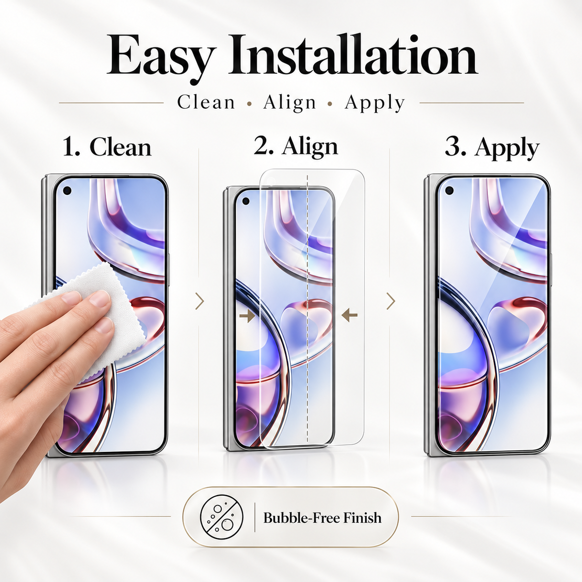 Premium iPhone Screen Protector 3PCS Outer Tempered Glass 9H HD Clear Anti Scratch Ultra Thin Durable Full Coverage Protective Glass Film Screen Guard Set