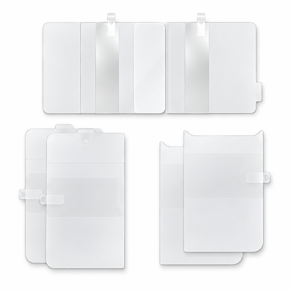 Premium iPhone Screen Protector 6 in 1 Hydrogel Film HD Clear Inner Outer Rear Soft TPU Anti Scratch Full Coverage Flexible Protective Film Set Pack