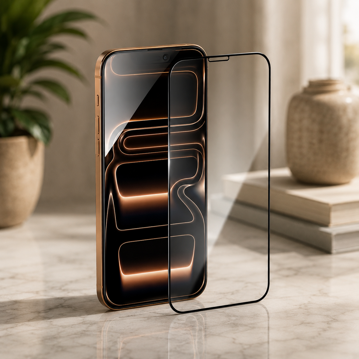 Premium iPhone Screen Protector Tempered Glass HD Clear Anti Fingerprint Scratch Resistant Bubble Free Shatterproof Ultra Thin Case Friendly Fit Clear