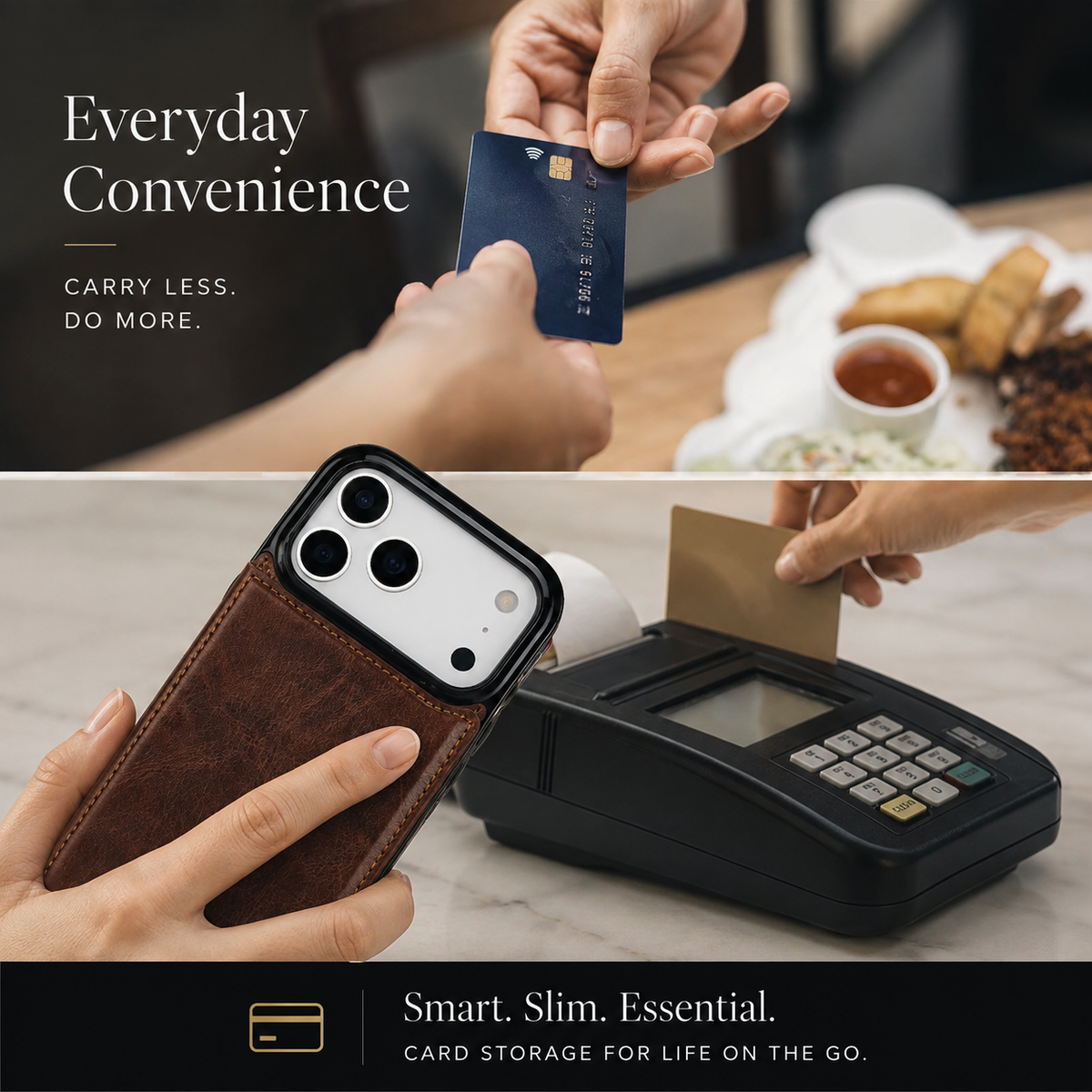 Premium iPhone Wallet Case Faux Leather Card Holder Kickstand Double Magnetic Clasp Shockproof Soft Cover Slim Protective Flip Case Slim Minimal Style