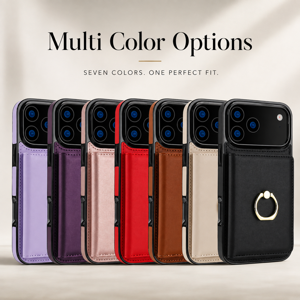 Premium iPhone Wallet Case PU Leather Card Holder 360 Rotating Ring Kickstand Magnetic Clasp Shockproof Full Cover Anti Scratch Protective Slim Design