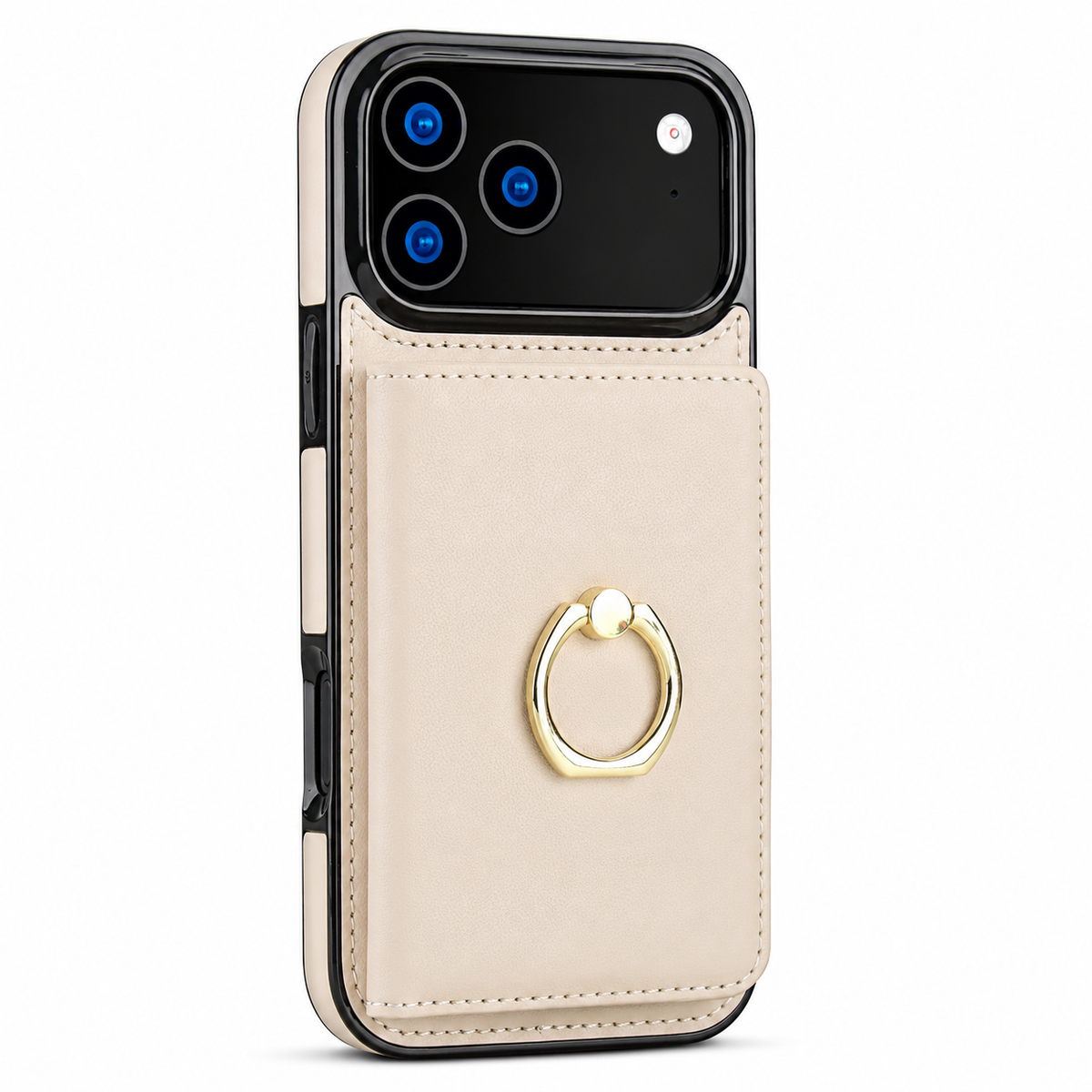 Premium iPhone Wallet Case PU Leather Card Holder 360 Rotating Ring Kickstand Magnetic Clasp Shockproof Full Cover Anti Scratch Protective Slim Design