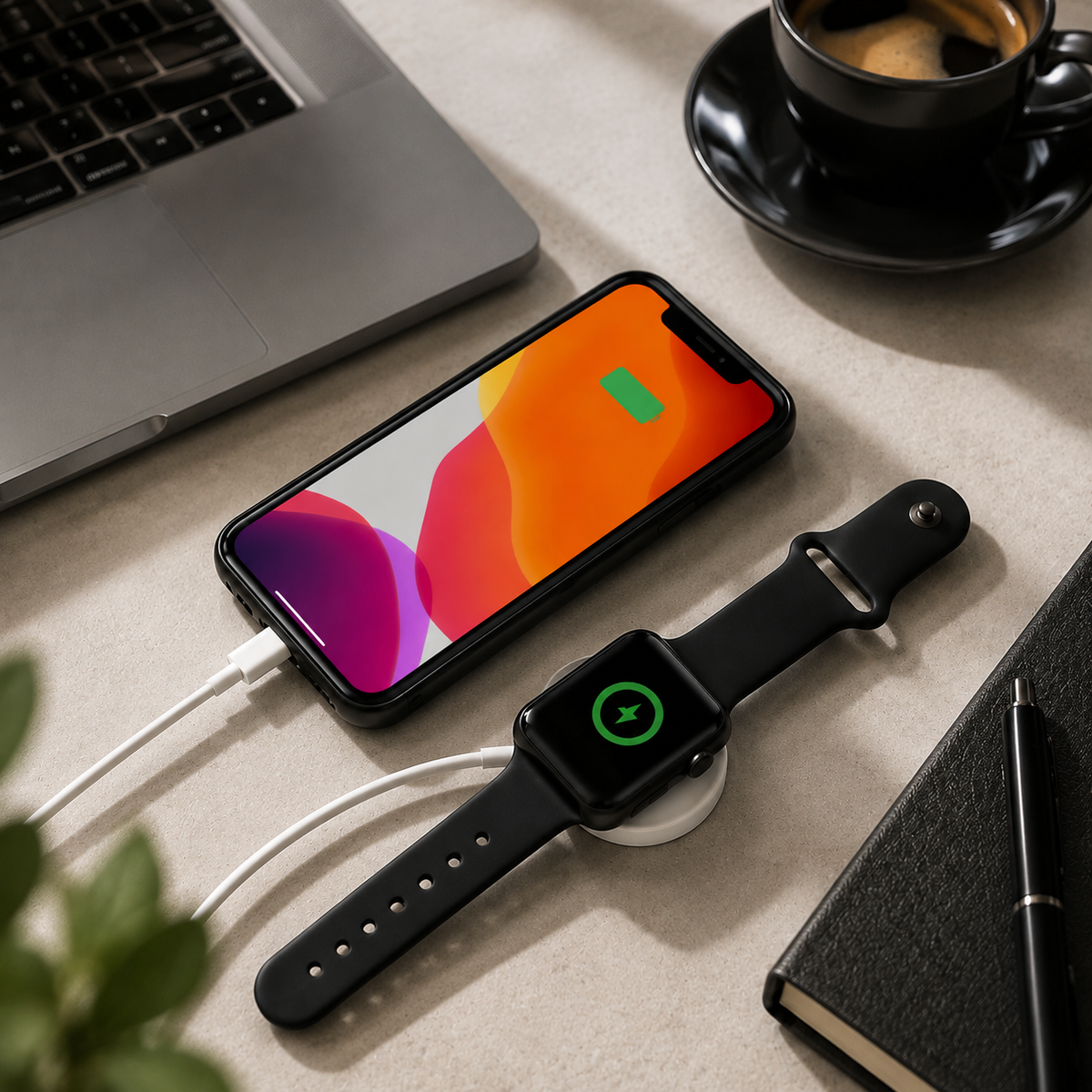 Premium 2-in-1 Magnetic Wireless Charger Cable USB-A Fast Charging Cord Strong Magnetic Alignment Smart Chip Protection Portable Charging Cable