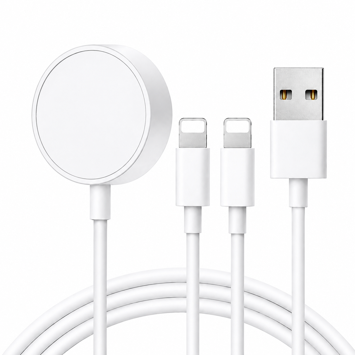 Premium 2-in-1 Magnetic Wireless Charger Cable USB-A Fast Charging Cord Strong Magnetic Alignment Smart Chip Protection Portable Charging Cable