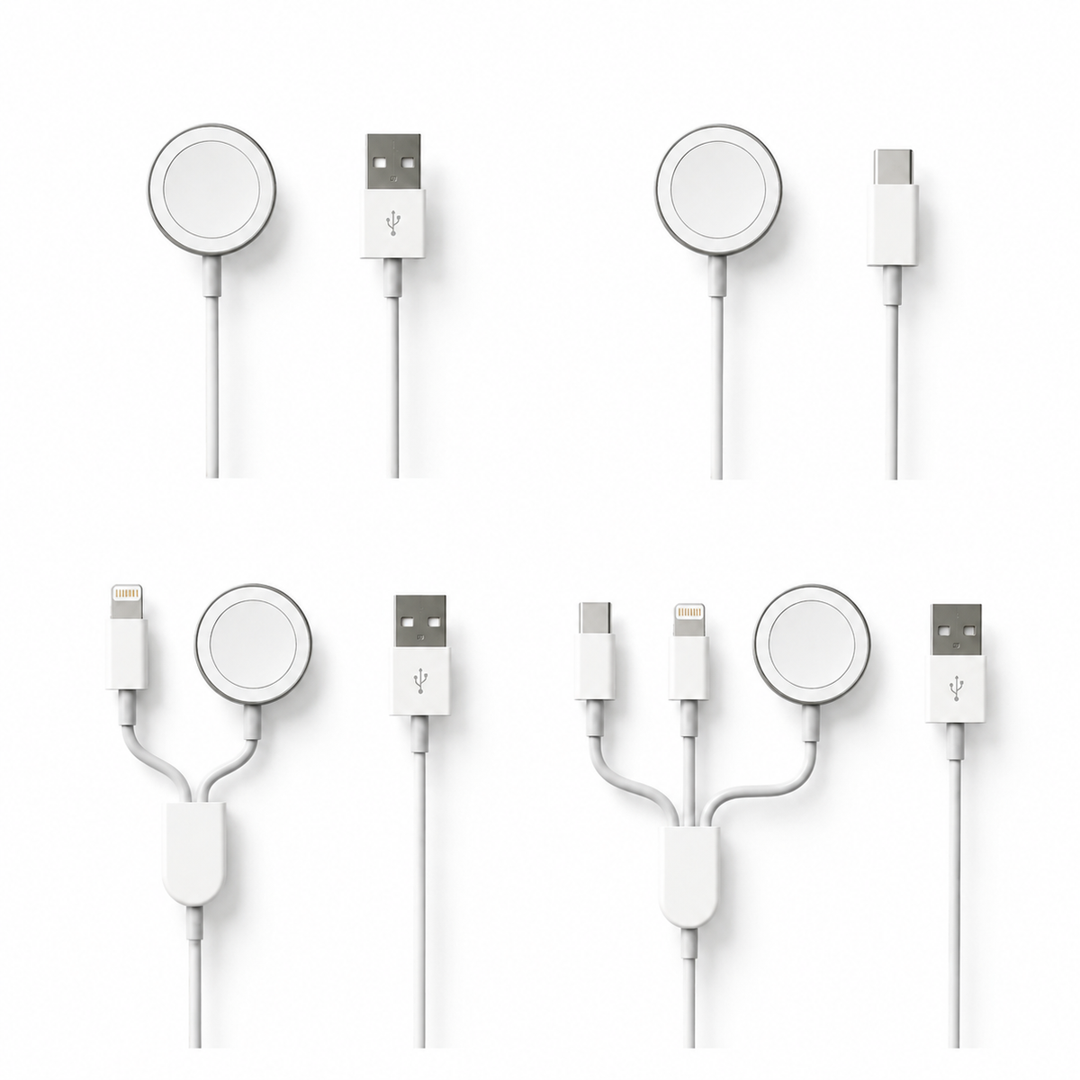 Premium 2-in-1 Magnetic Wireless Charger Cable USB-A Fast Charging Cord Strong Magnetic Alignment Smart Chip Protection Portable Charging Cable