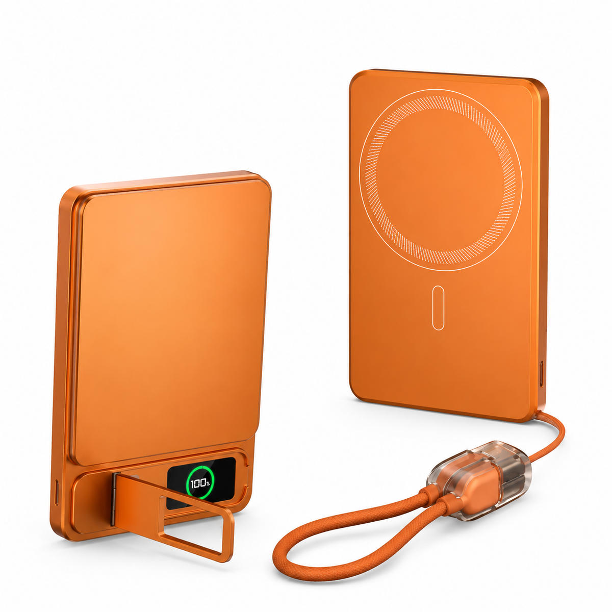Premium 3-in-1 Magnetic Wireless Power Bank 20W Fast Charging Portable Battery Built-In Stand Digital Display Watch Charger Compatible with iPhone