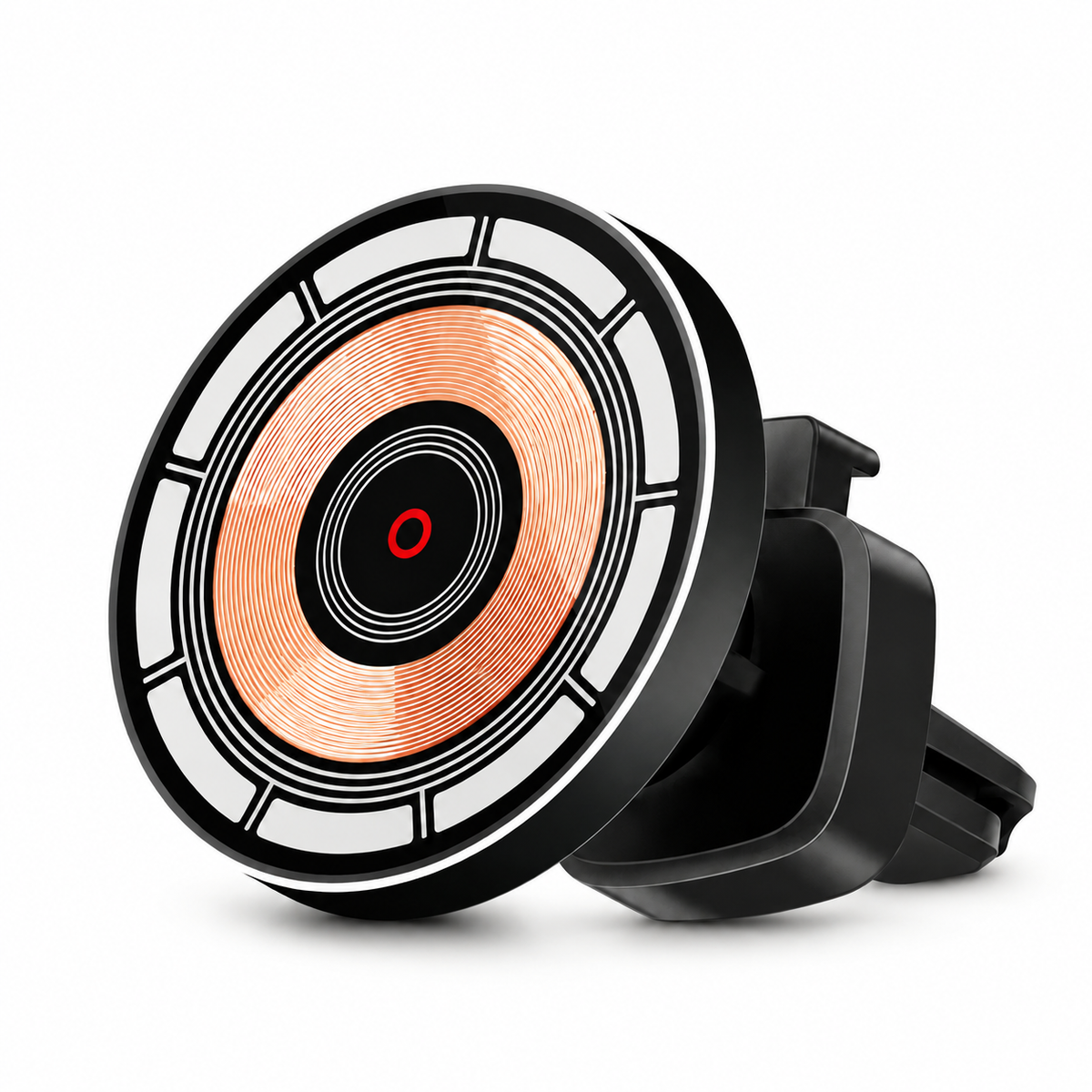 Premium 30W Magnetic Wireless Car Charger Fast Charging Phone Holder Dashboard Air Vent Mount 360° Rotation Smart Chip Anti-Slip Compatible with iPhone