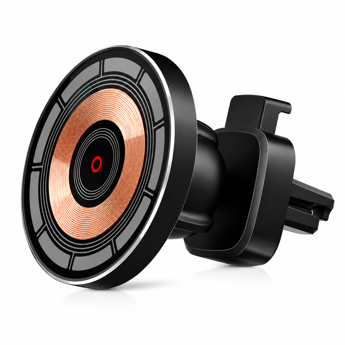 Premium 30W Magnetic Wireless Car Charger Fast Charging Phone Holder Dashboard Air Vent Mount 360° Rotation Smart Chip Anti-Slip Compatible with iPhone
