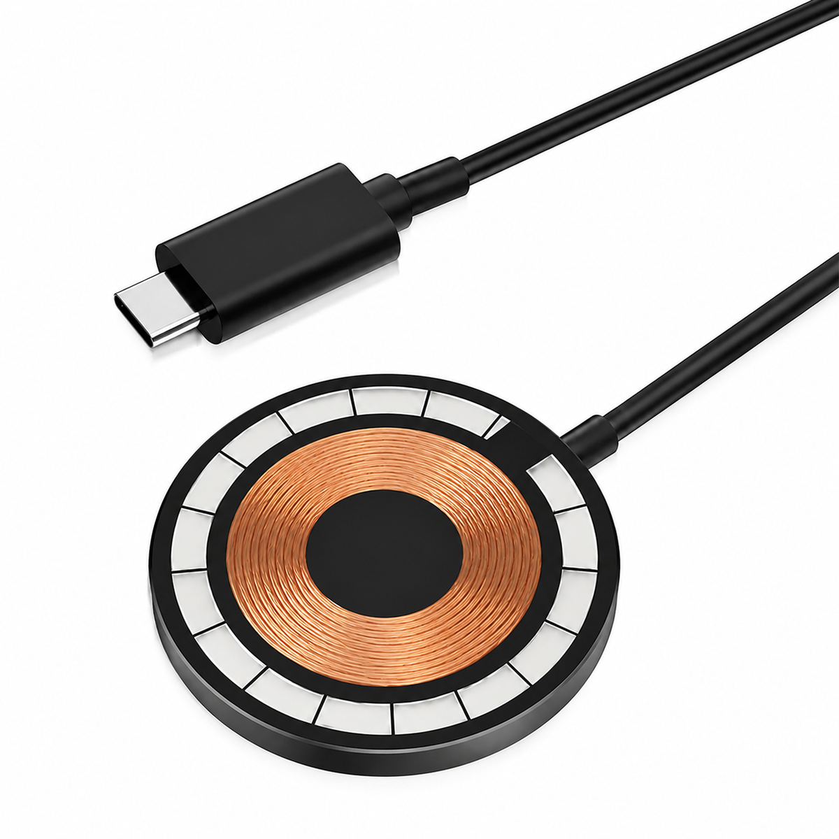 Premium 30W Magnetic Wireless Charger Pad Fast Charging MagSafe Compatible Charger USB-C PD USB-A Non-Slip Slim Portable Charging Stand iPhone