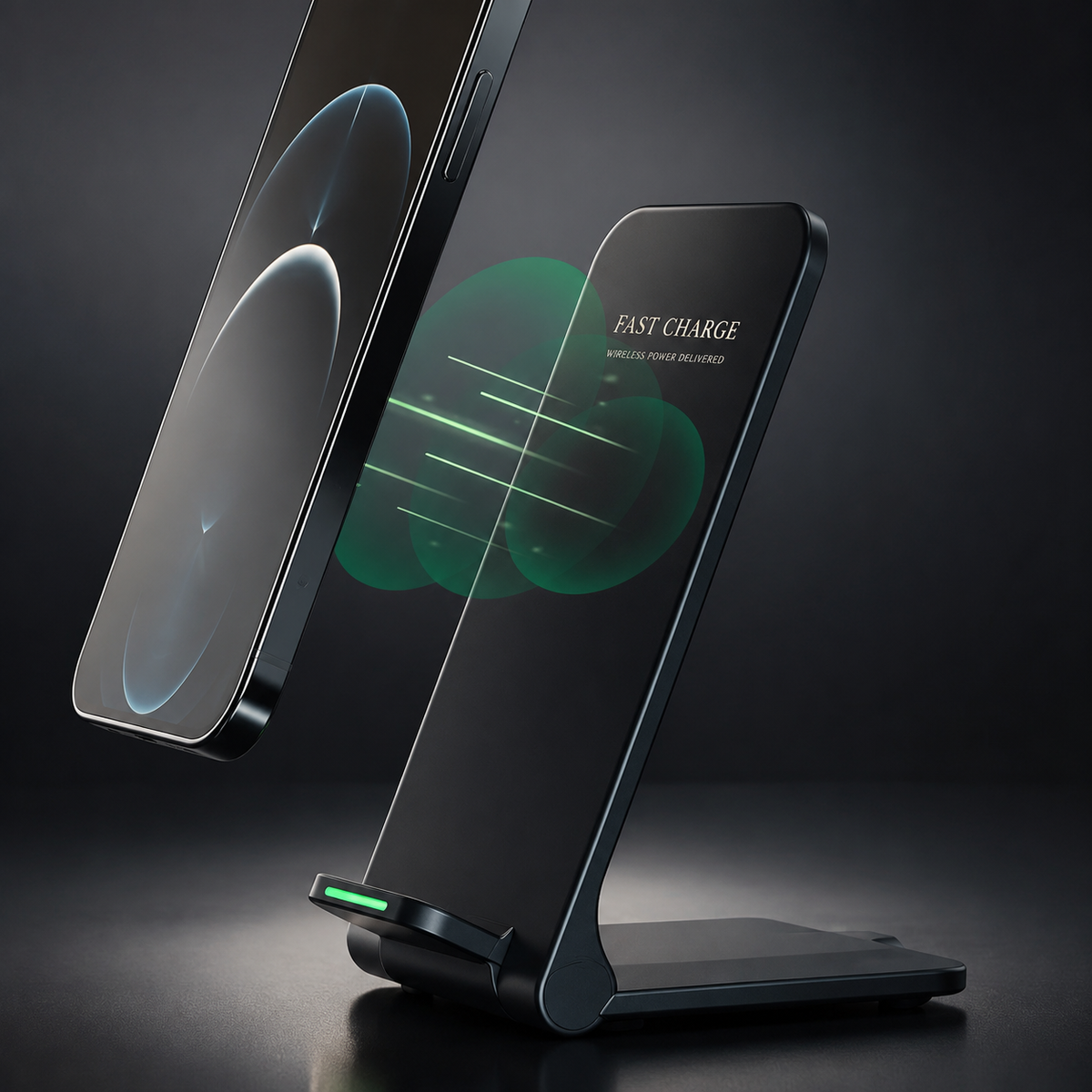 Premium 30W Wireless Charger Stand Fast Charging Foldable Phone Charging Stand USB-C Vertical Horizontal Viewing Compatible with iPhone Travel Design