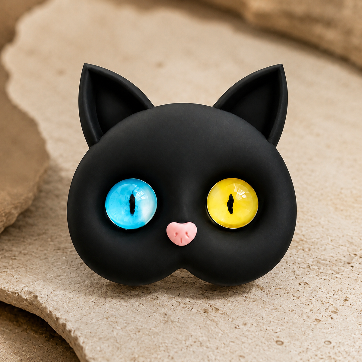 Premium 3D Cat Phone Grip Holder Foldable Rotating Phone Stand Finger Grip Air Cushion Grip Cute Cat Design Anti Slip Phone Accessory iPhone