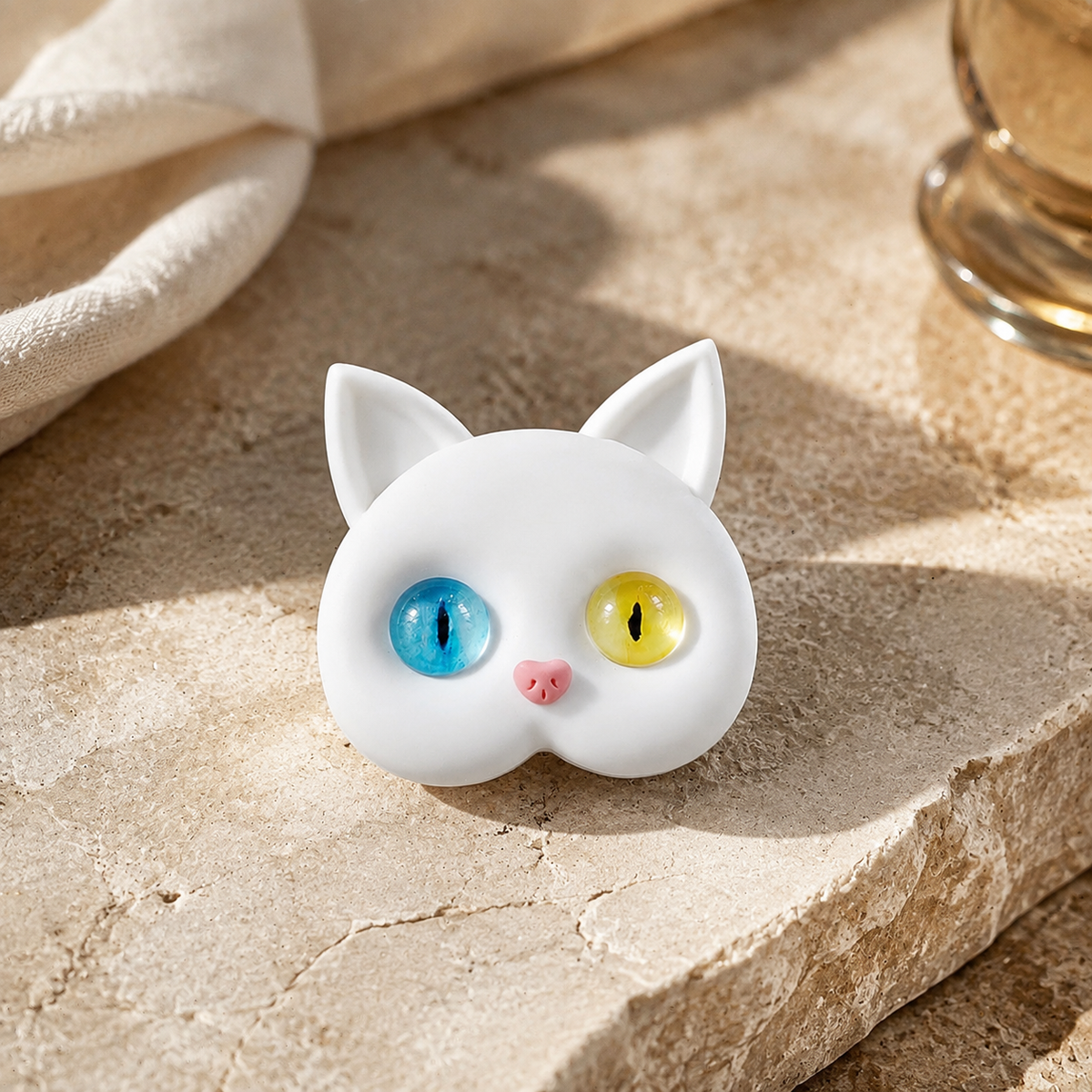 Premium 3D Cat Phone Grip Holder Foldable Rotating Phone Stand Finger Grip Air Cushion Grip Cute Cat Design Anti Slip Phone Accessory iPhone