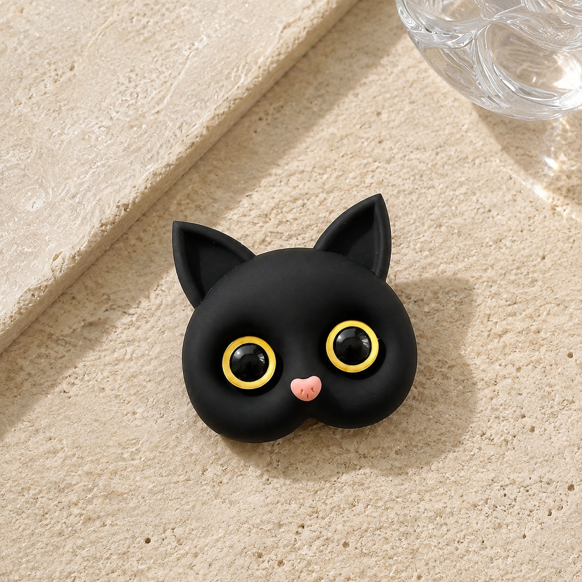 Premium 3D Cat Phone Grip Holder Foldable Rotating Phone Stand Finger Grip Air Cushion Grip Cute Cat Design Anti Slip Phone Accessory iPhone