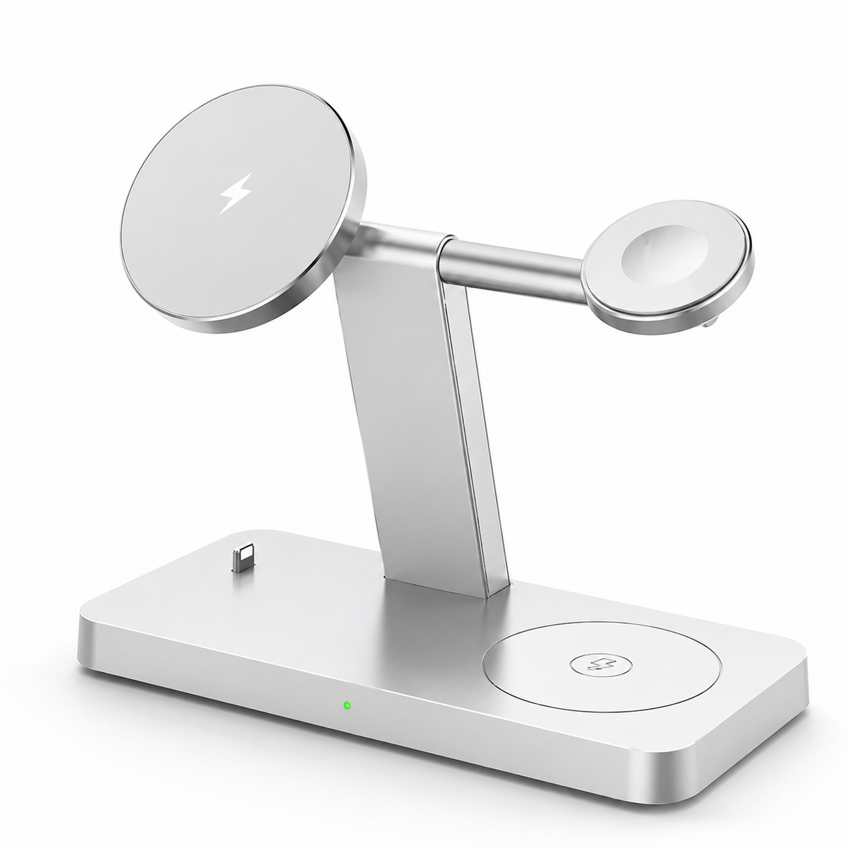 Premium 5-in-1 Magnetic Wireless Charging Station Qi Charger 30W Fast Charging Foldable Stand Multi Device USB Type C LED Night Light iPhone