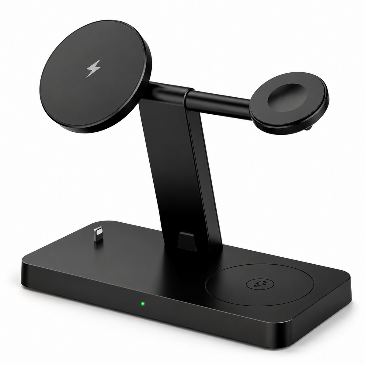 Premium 5-in-1 Magnetic Wireless Charging Station Qi Charger 30W Fast Charging Foldable Stand Multi Device USB Type C LED Night Light iPhone