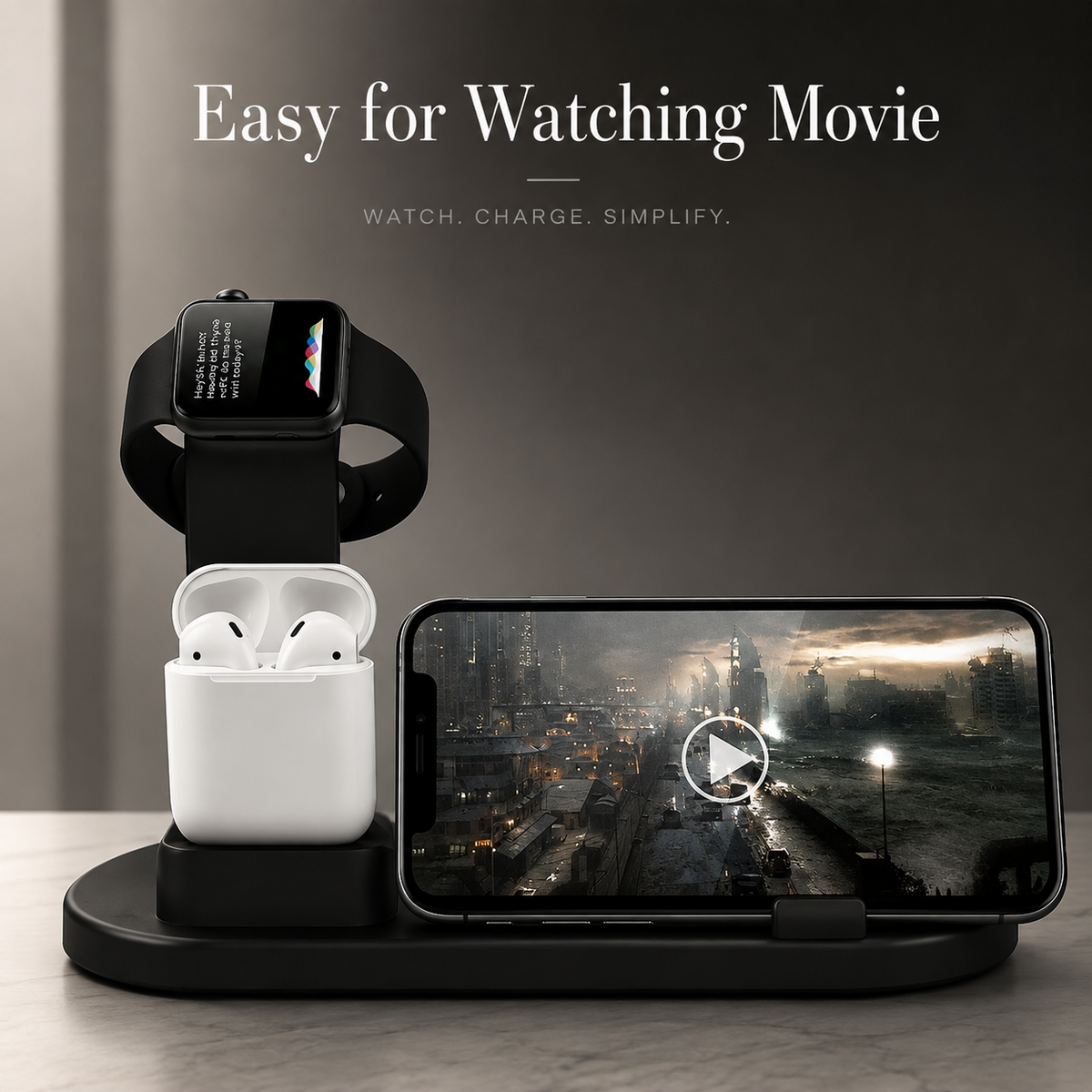 Premium 7-in-1 Wireless Charging Station Qi Charger Dock Multi Device Charging USB Type C Fast Charging Stand Smart Charging iPhone Compatible