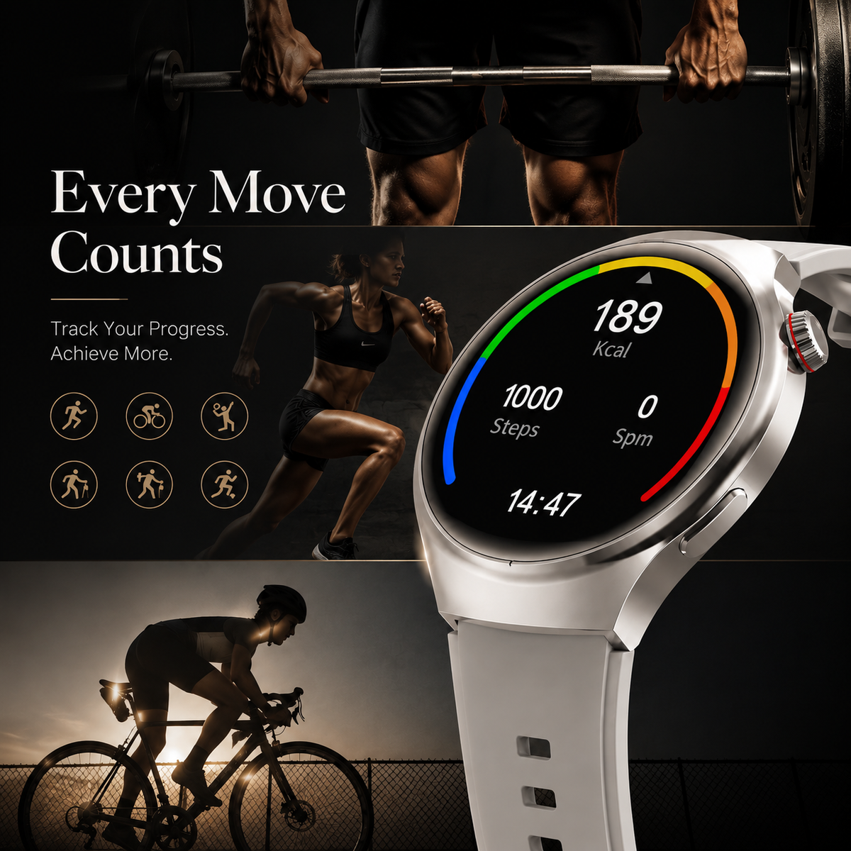 Premium AMOLED GPS Smart Watch 1.46 Inch HD Display Bluetooth Calling Fitness Tracker Heart Rate Sleep Monitor Wireless Charging NFC Sports Smartwatch iPhone