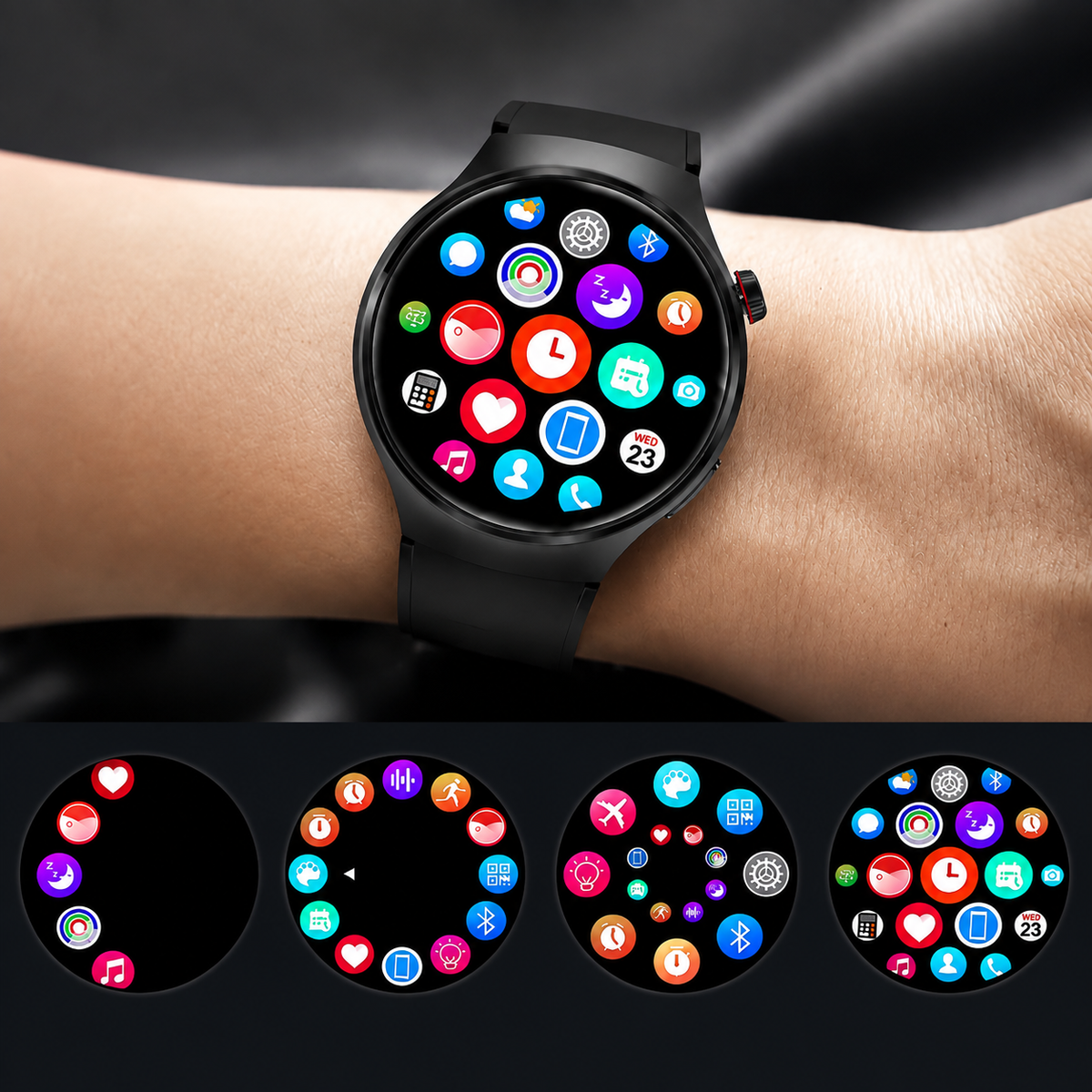 Premium AMOLED GPS Smart Watch 1.46 Inch HD Display Bluetooth Calling Fitness Tracker Heart Rate Sleep Monitor Wireless Charging NFC Sports Smartwatch iPhone