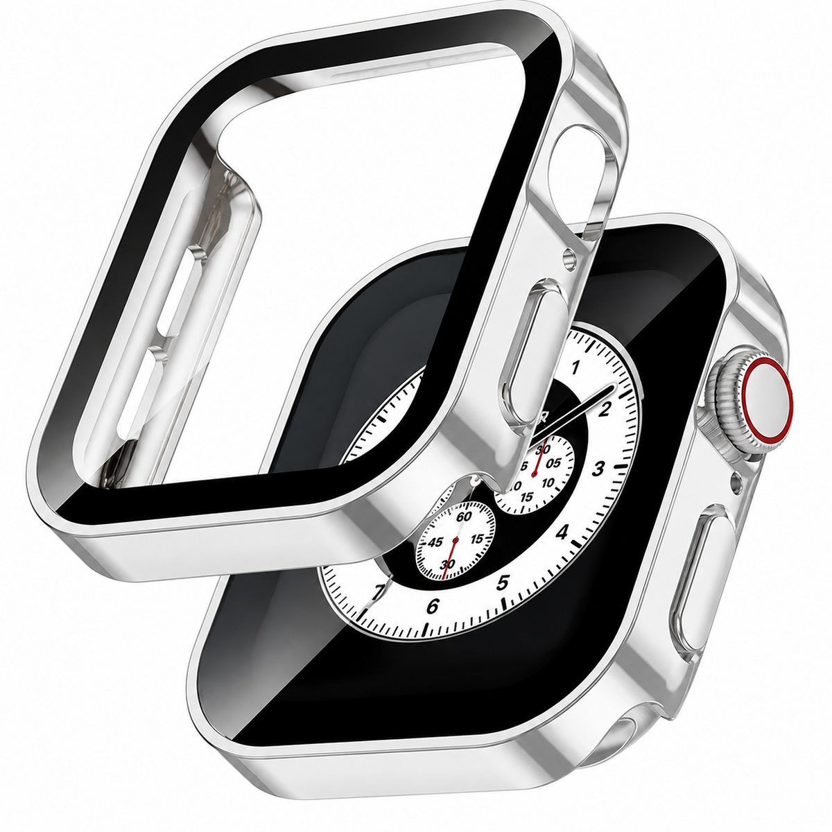 Premium Apple Watch Tempered Glass Case Full Coverage Screen Protector Shock Resistant Scratch Resistant Slim Snap On Protective Cover Touch Sensitive