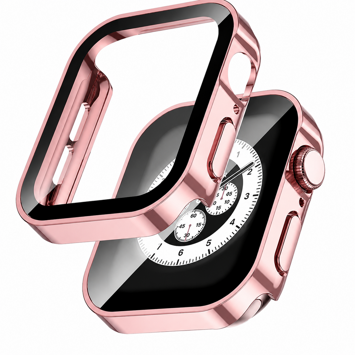 Premium Apple Watch Tempered Glass Case Full Coverage Screen Protector Shock Resistant Scratch Resistant Slim Snap On Protective Cover Touch Sensitive