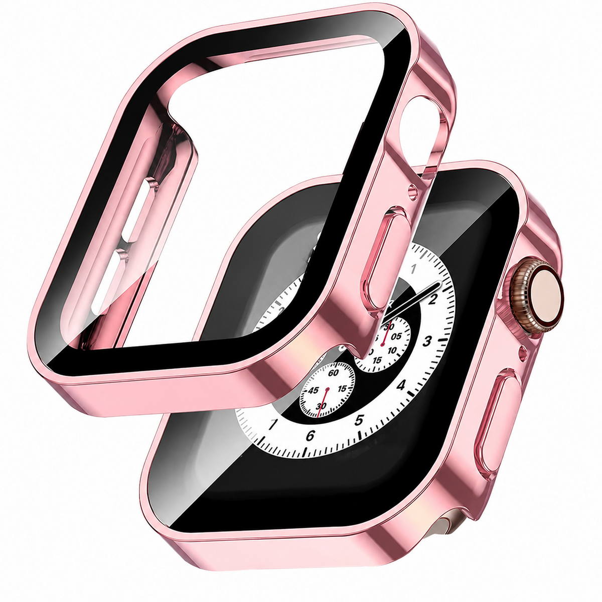 Premium Apple Watch Tempered Glass Case Full Coverage Screen Protector Shock Resistant Scratch Resistant Slim Snap On Protective Cover Touch Sensitive