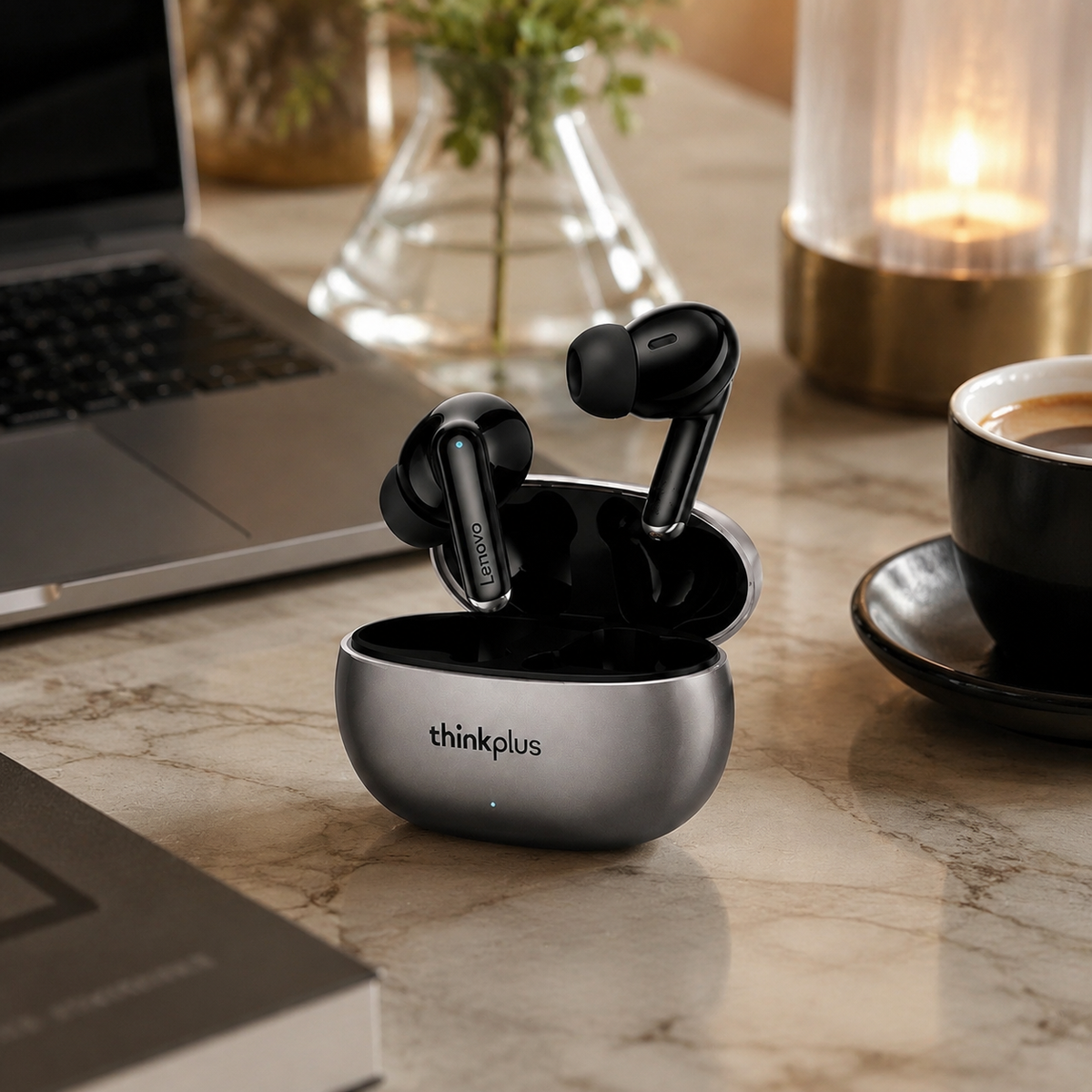 Premium Bluetooth 5.3 Wireless Earbuds Stereo In-Ear Headphones Microphone Secure Sports Fit Low Latency Charging Case Portable Compatible with iPhone