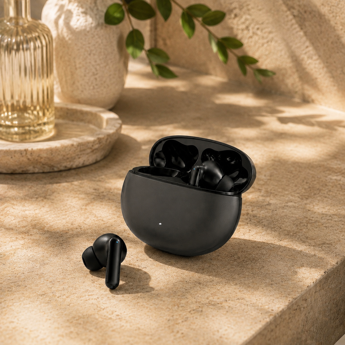 Premium Bluetooth 5.3 Wireless Earbuds Stereo In-Ear Headphones Microphone Secure Sports Fit Low Latency Charging Case Portable Compatible with iPhone