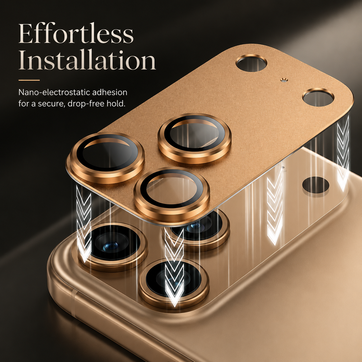 Premium Camera Lens Protector Tempered Glass Aluminum Alloy Metal Ring Full Coverage Scratch Resistant Anti-Reflection Compatible with iPhone